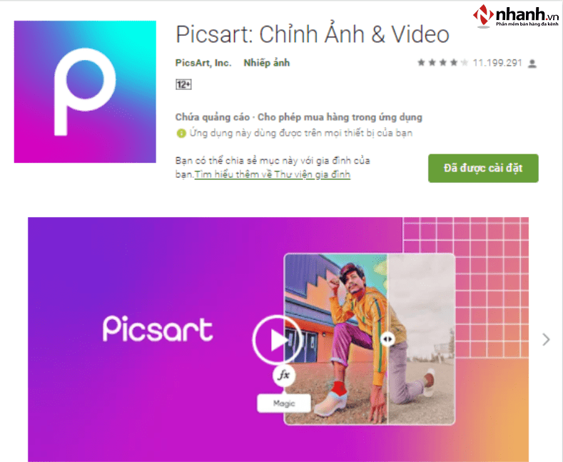 PicsArt - Phần mềm ghép mặt vào ảnh được sử dụng rộng rãi