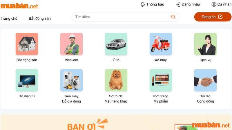 Website rao vặt uy tín Muaban.net