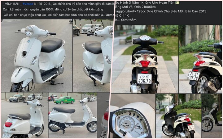 Vespa LX 125, Liberty rao bán giá chỉ hơn 10 triệu đồng. (Ảnh chụp màn hình)