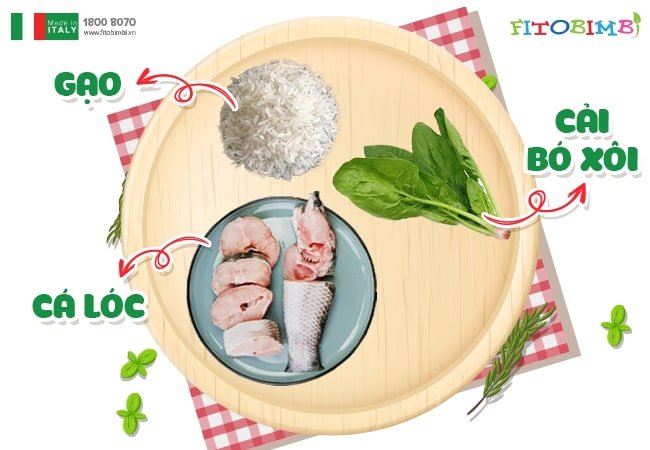 Cháo cá lóc cải bó xôi cho bé ăn dặm