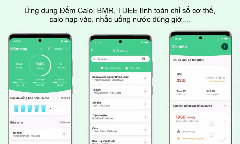 Ứng dụng Đếm Calo, BMR, TDEE - Hỗ trợ Eatclean