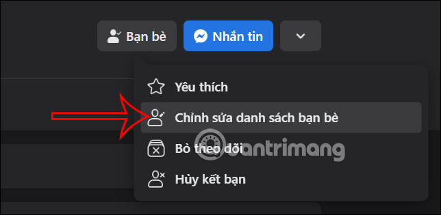 Chọn hạn chế bạn bè trên Facebook