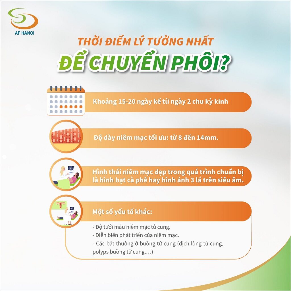 Thời điểm lý tưởng nhất để chuyển phôi