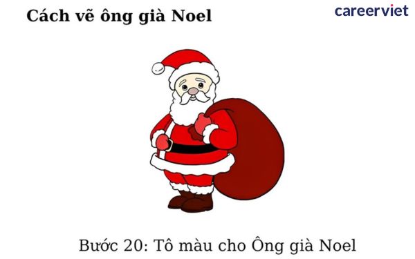 cách vẽ ông già noel bước 20