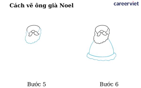 cách vẽ ông già noel bước 5,6