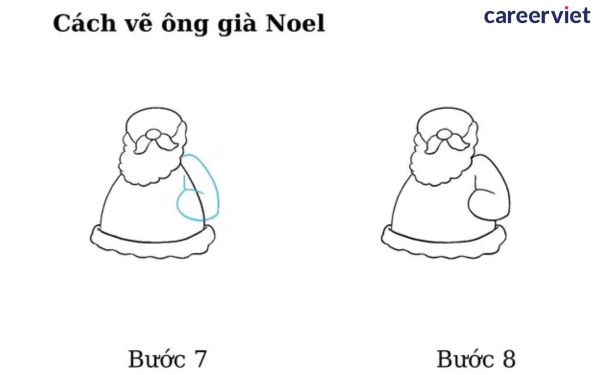 cách vẽ ông già noel bước 7,8