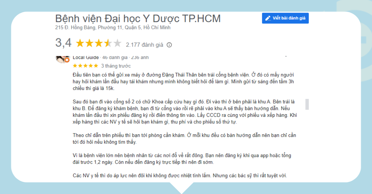 Review của bệnh nhân về Trung tâm Y khoa Vạn Hạnh