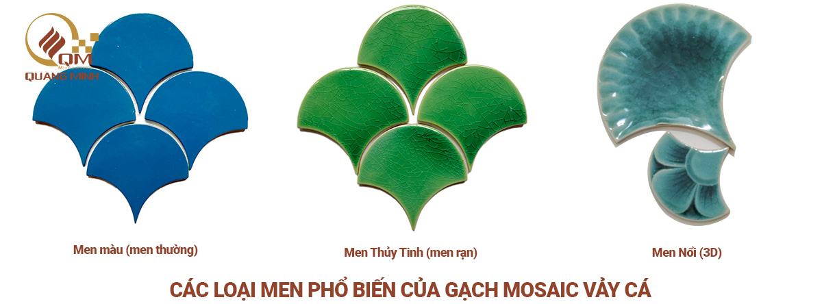 Hình ảnh các loại men gạch mosaic vảy cá