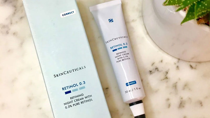 SkinCeuticals Retinol 0.3% có các thành phần Retinol 0.3%, Bisabolol và Chiết xuất boswellia serrata