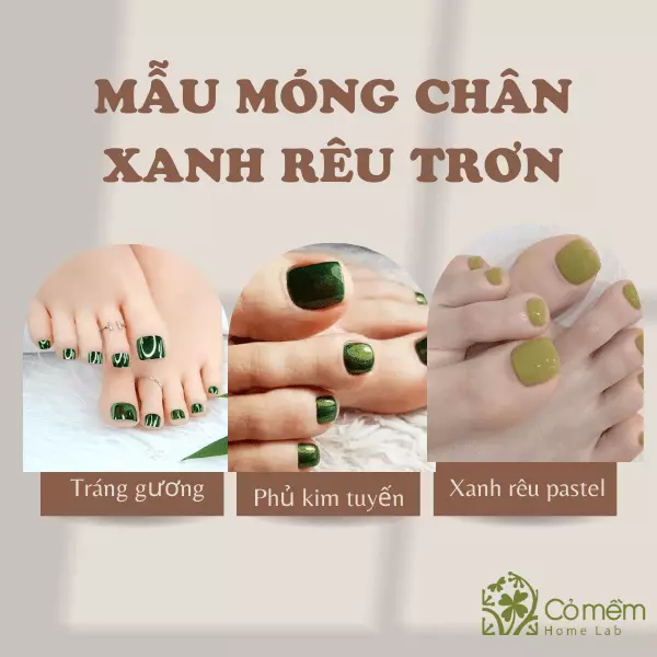 sơn móng chân màu xanh rêu