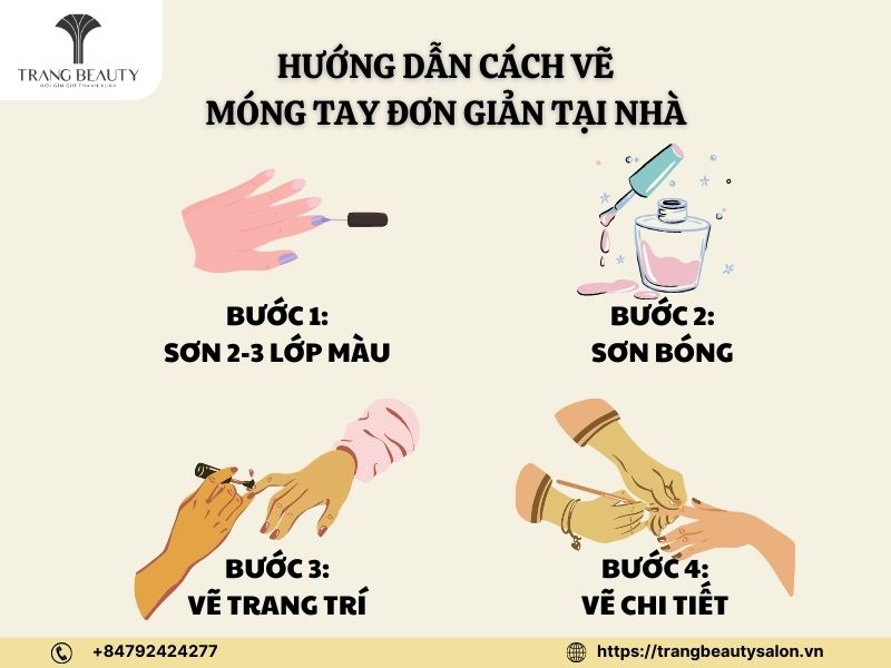 Hướng dẫn cách vẽ móng tay đẹp ấn tượng