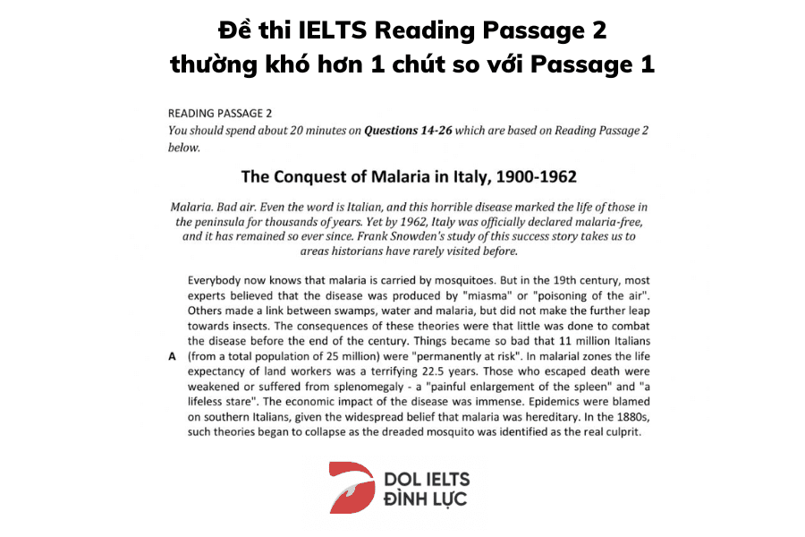 Đề thi IELTS Reading Passage 2 có độ khó cao hơn Passage1