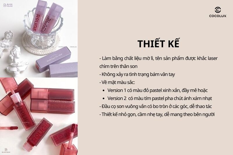 Thiết kế của son Black Rouge Double Layer Over Velvet