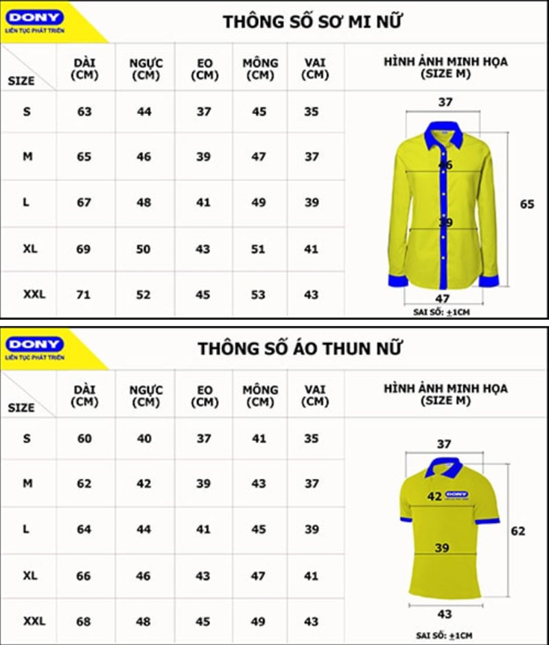 Ảnh Bảng Size Áo Sơ Mi, Áo Thun Nữ Dựa Trên Số Đo Dài, Ngực, Eo, Mông, Vai