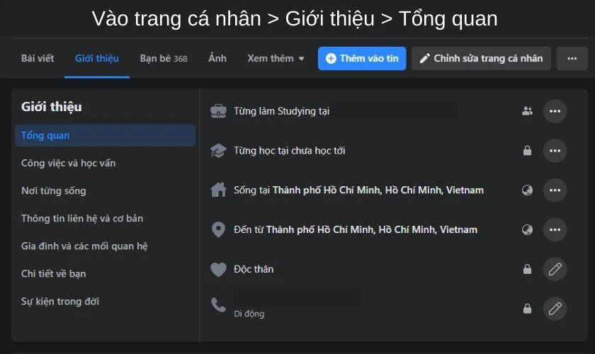 Ẩn số điện thoại trên facebook bằng máy tính