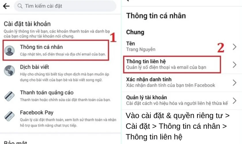 Cách ẩn số điện thoại trên fb bằng điện thoại