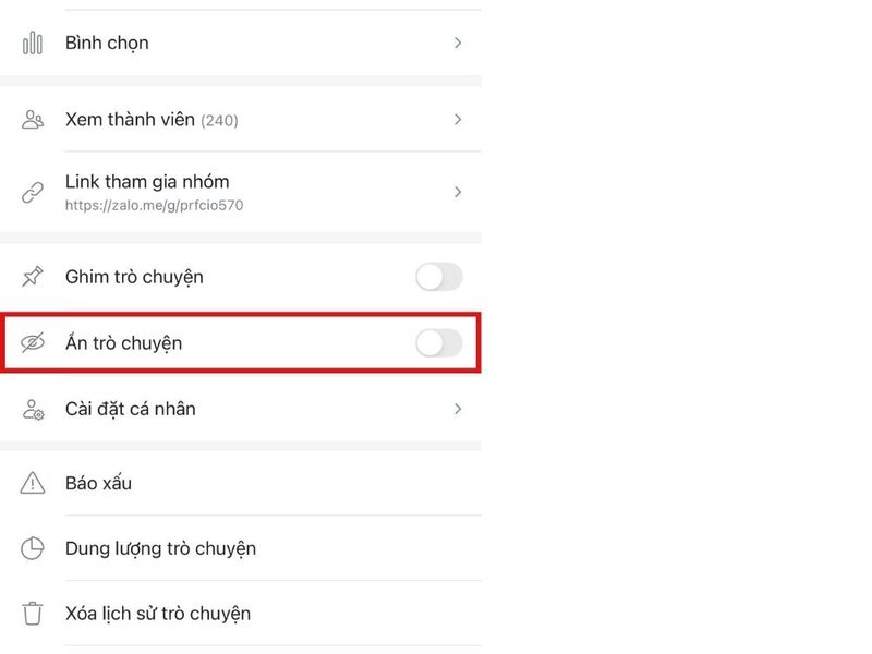 Cách ẩn tin nhắn trên Zalo