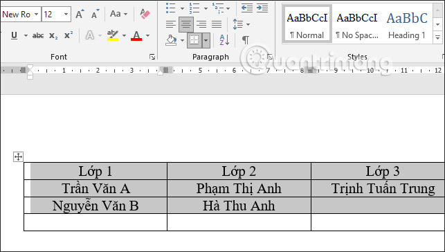 Nhấn chọn Layout