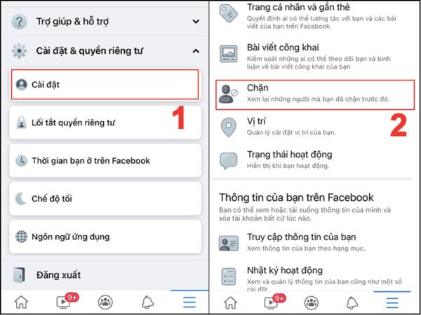 Chặn Facebook bằng điện thoại bước 2