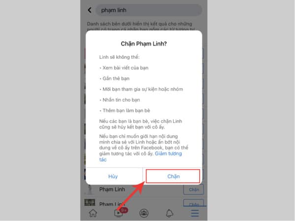 Chặn Facebook bằng điện thoại bước 4