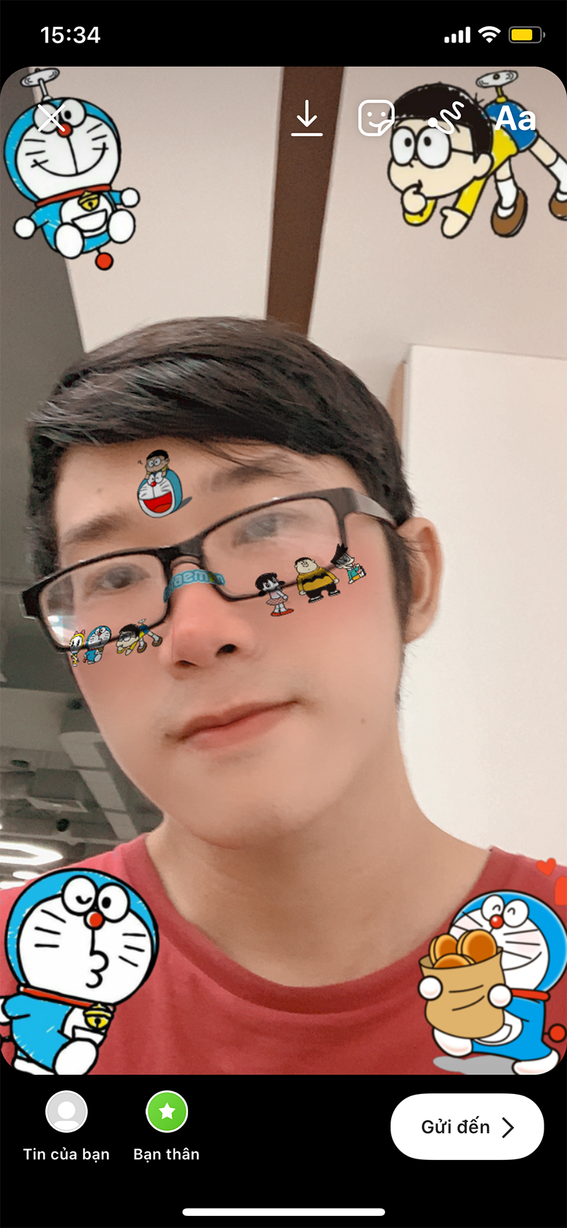 Cách chụp hình có hiệu ứng Doraemon với Instagram