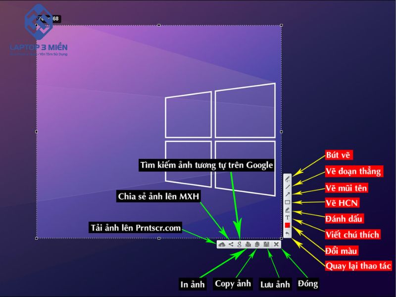 Laptop Dell chụp màn hình bằng Lightshot