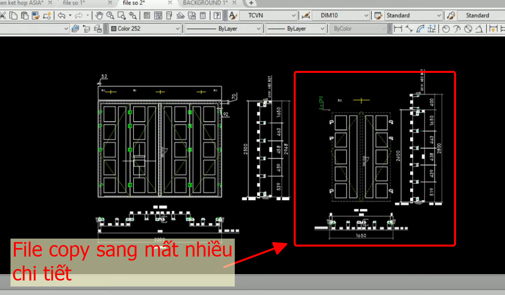 File được copy sang bị thiếu mất nhiều chi tiết