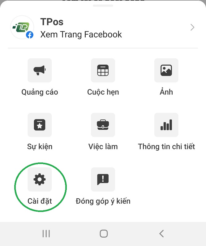 bước 3 đổi tên fanpage facebook trên điện thoại