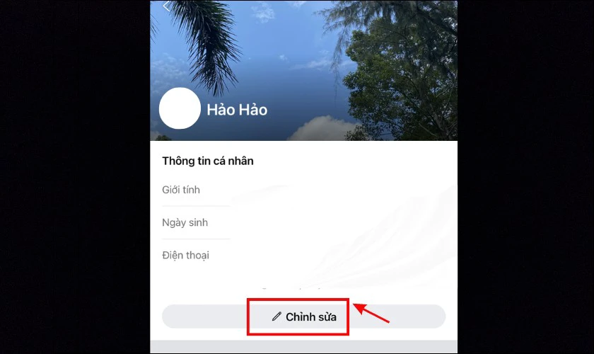 Nhấn vào mục Chỉnh sửa như hình