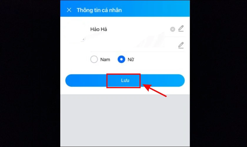 Nhấn Lưu tên mới