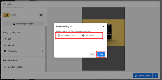 cách lên lịch đăng story facebook trên máy tính và điện thoại