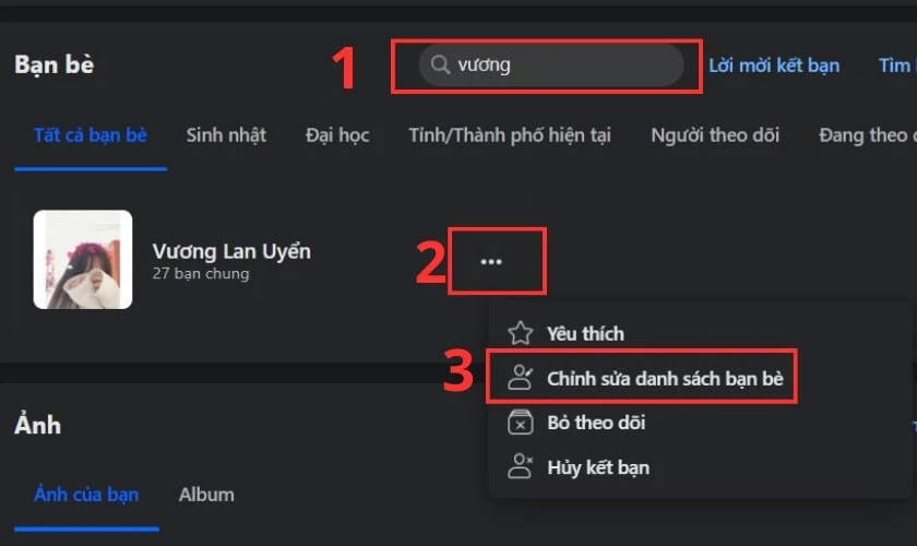 Thêm bạn bè vào danh sách hạn chế