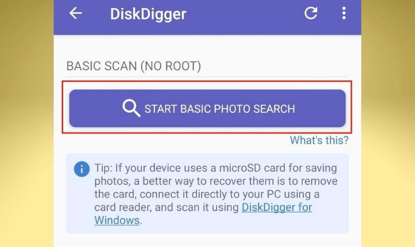 Cách khôi phục ảnh đã xóa trên Zalo bằng DiskDigger Photo Recovery