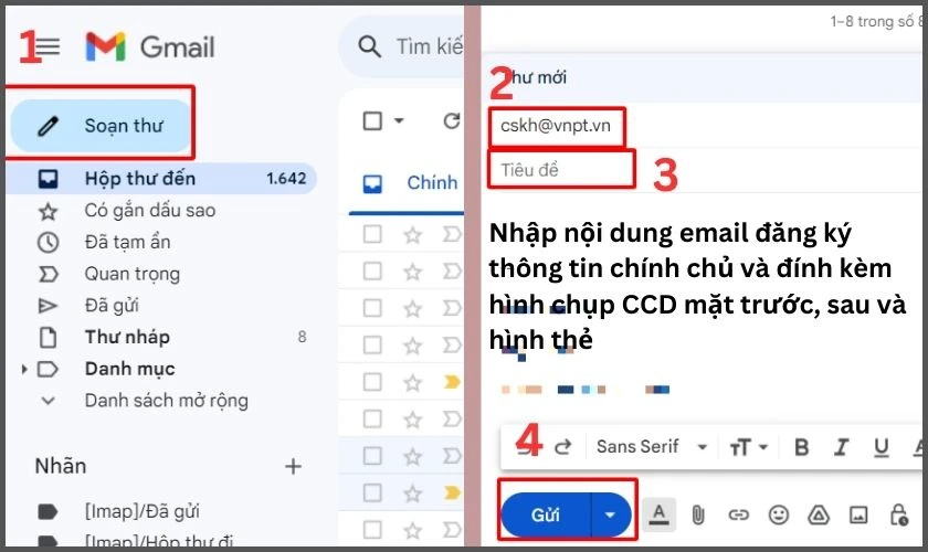 Đăng ký sim chính chủ VinaPhone tại nhà bằng cách gửi email