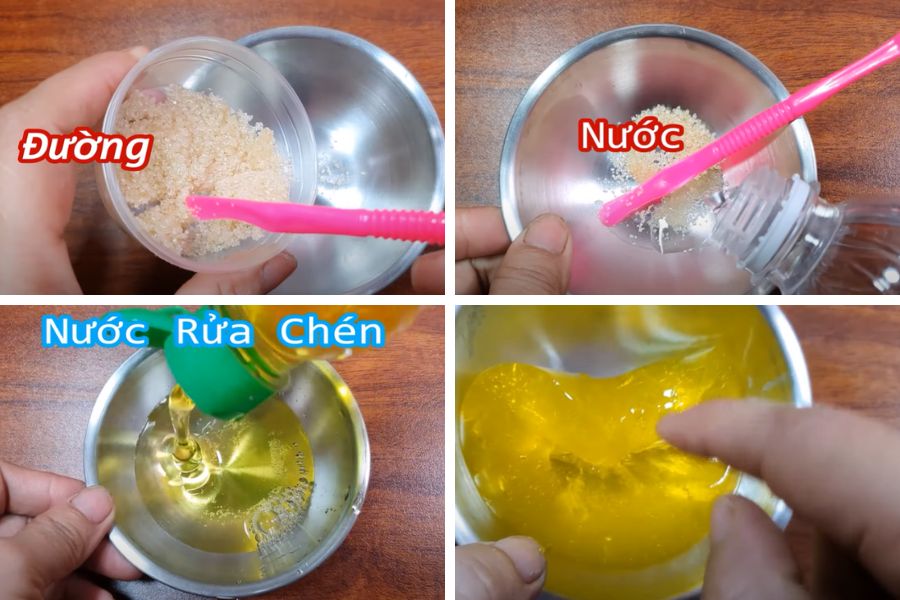 Làm slime bằng kem đánh răng và dầu gội.