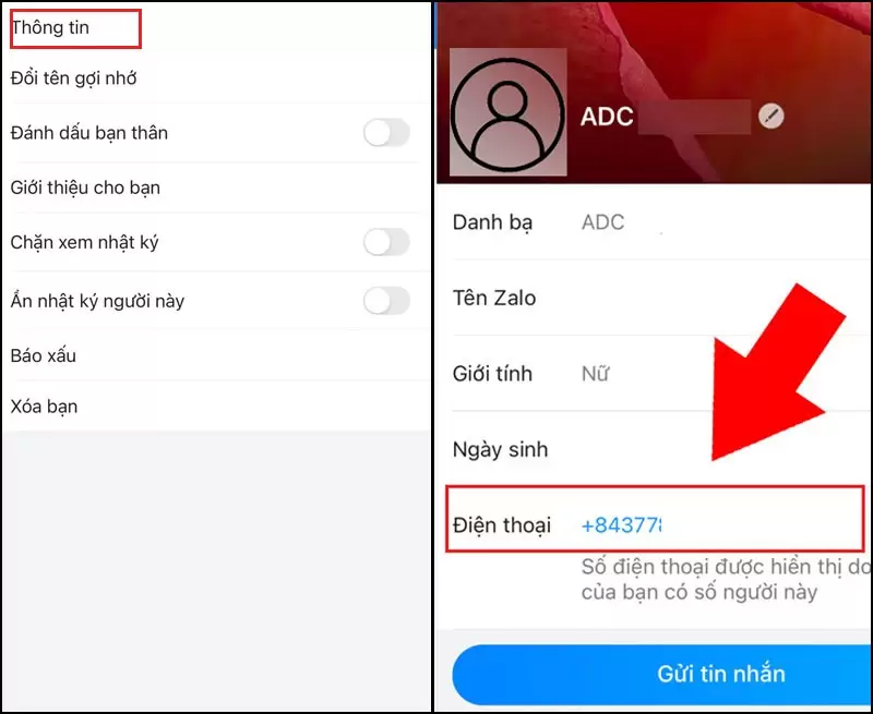 cách để lấy số điện thoại từ zalo
