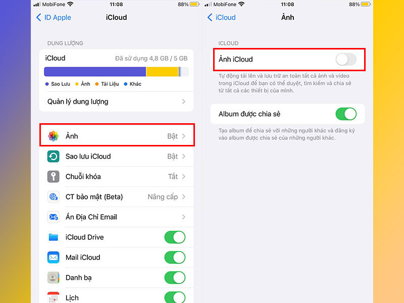 ảnh điện thoại icloud