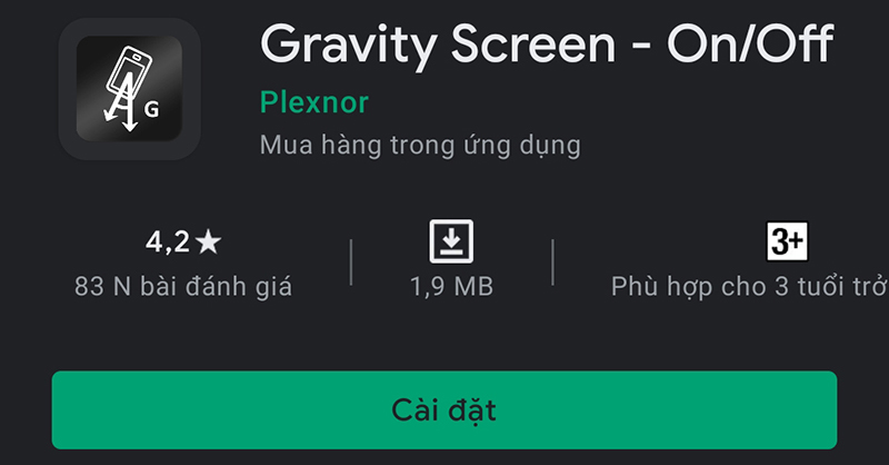 Cài đặt ứng dụng Gravity Screen về điện thoại