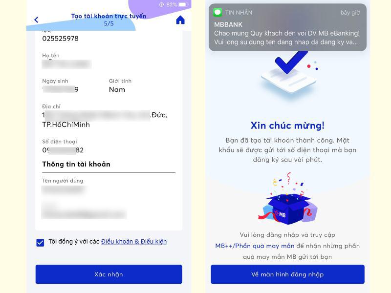 Hướng dẫn nhanh cách mở tài khoản ngân hàng online MBBank bước 12