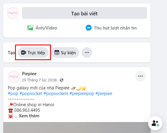 cách phát trực tiếp trên facebook pc