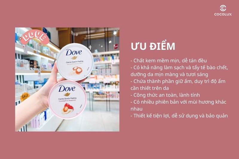 Ưu điểm của tẩy tế bào chết Dove Exfoliating Body Polish