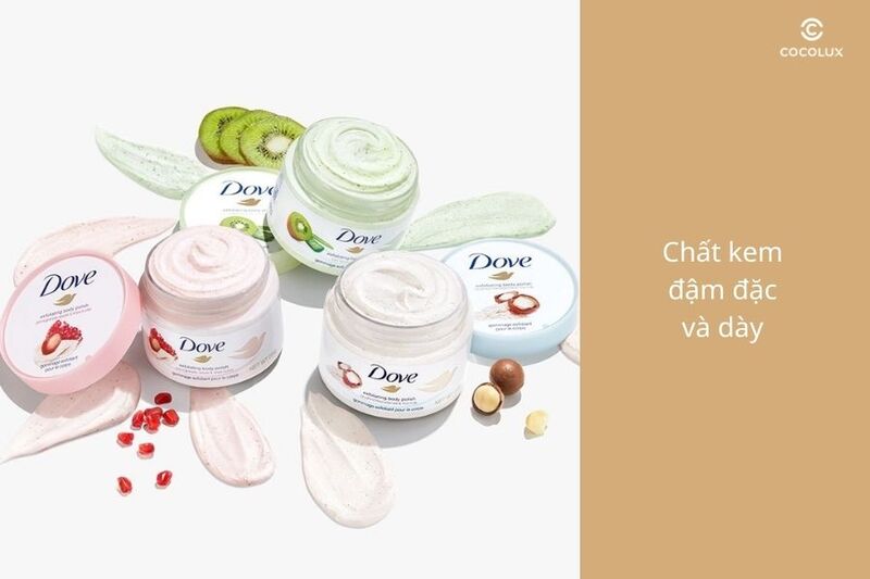 Kết cấu của tẩy tế bào chết Dove Exfoliating Body Polish bản Mỹ