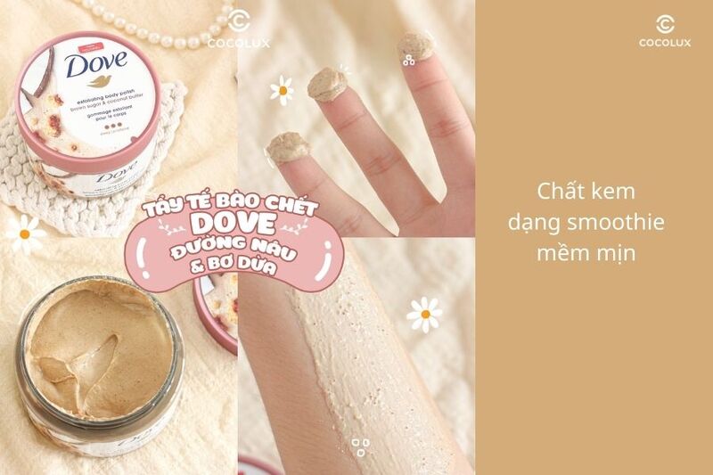 Kết cấu của tẩy tế bào chết Dove Exfoliating Body Polish bản Trung