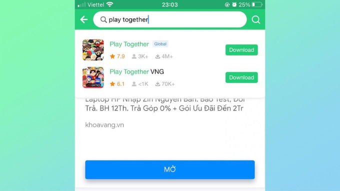 Bước 2 tải Play Together APK trên Android