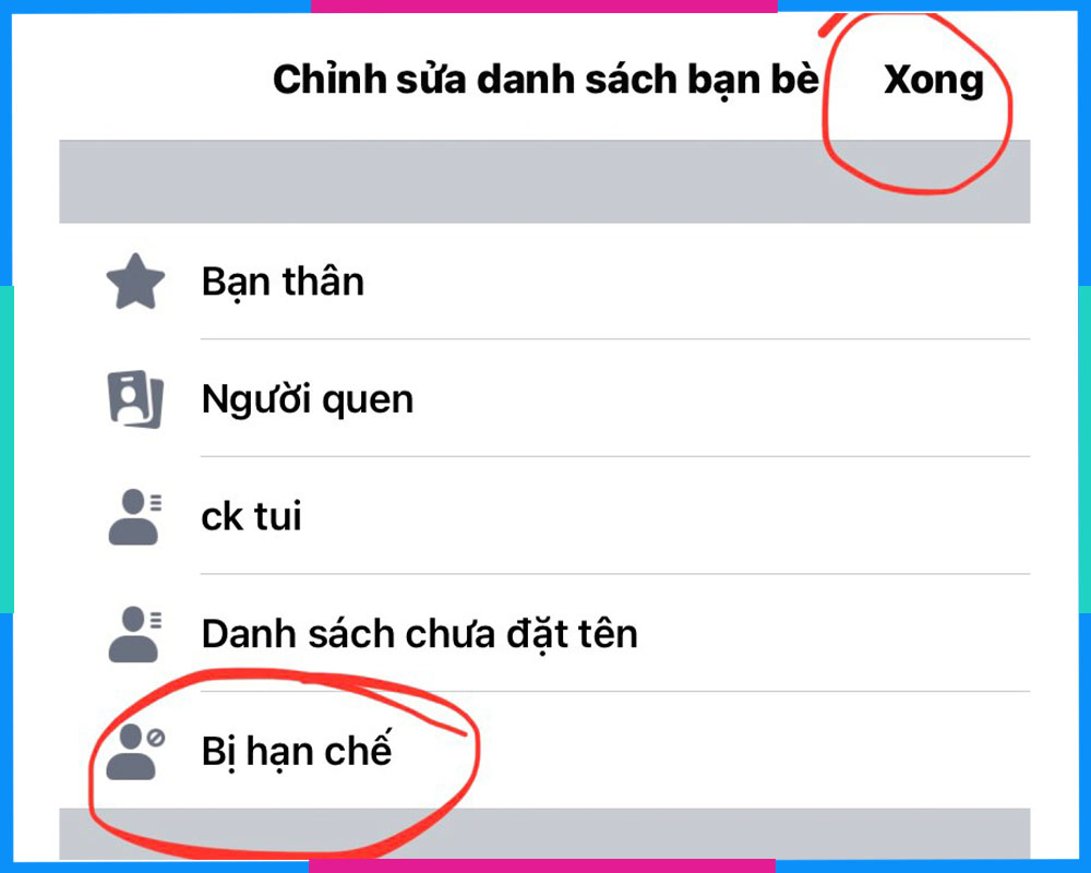 Cách thêm bạn vào danh sách bị hạn chế trên Facebook bằng điện thoại B3