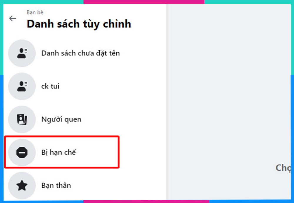 Cách thêm bạn vào danh sách bị hạn chế trên Facebook bằng máy tính B4