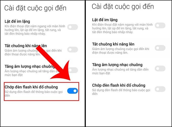 Tắt đèn flash