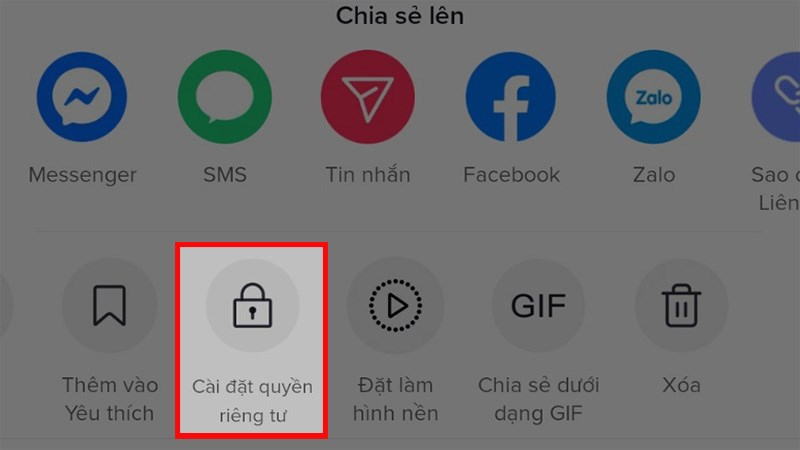 Chọn Cài đặt quyền riêng tư