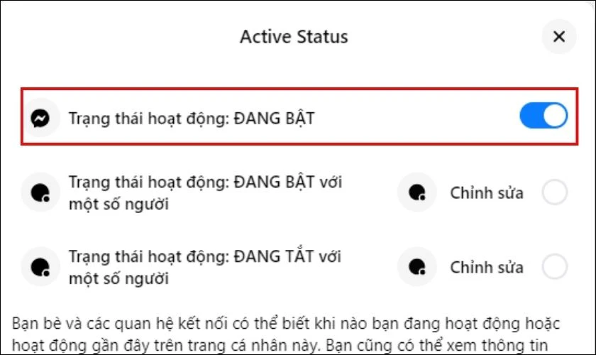 Tắt hoạt động online Messenger trên máy tính bước 2