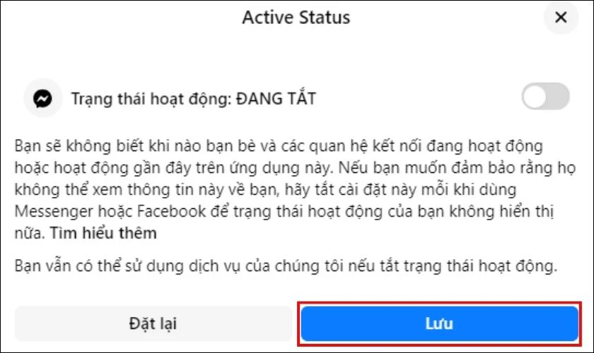 Tắt hoạt động online Messenger trên máy tính bước 3